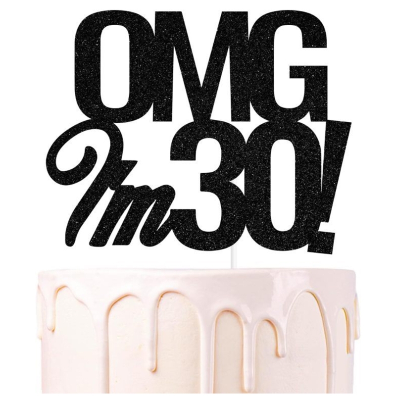 エレガントな18歳の誕生日お祝いケーキトッパー、ショックを受けた「OMG I'm 18/30/40/50/60」、お祝いの装飾に。