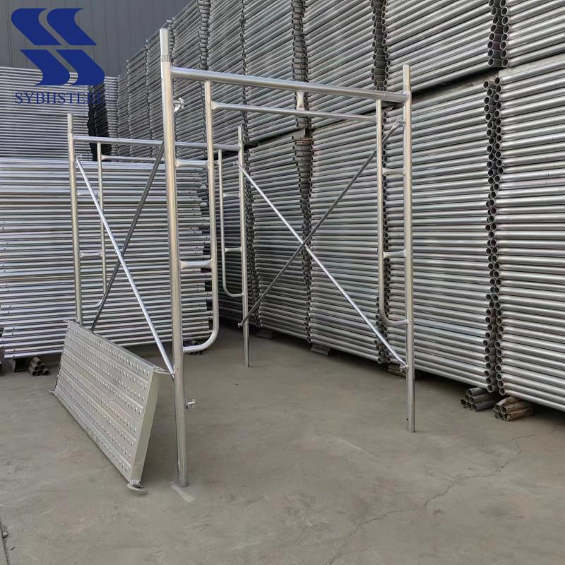 Durable Galvanized Frame Scaffolding System Steel Tube Ladder Scaffolding Heavy Duty Support for Construction Site Projects