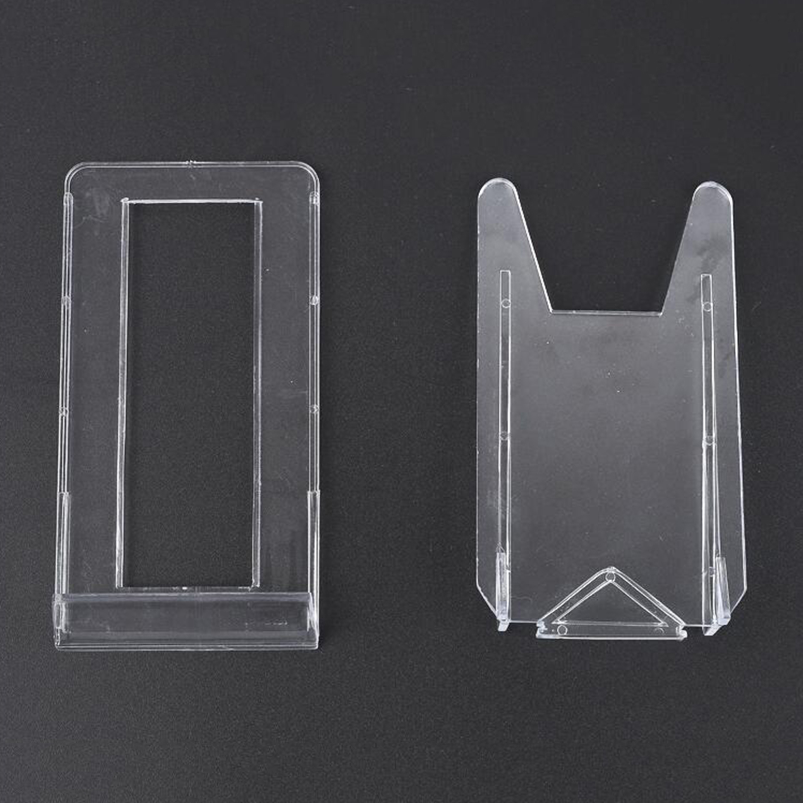 Soporte de exhibición de DVD para el hogar, soporte de tarjeta ajustable de acrílico transparente para escritorio, mesa de libro, monedero, decoración de sala de estar, 5 piezas