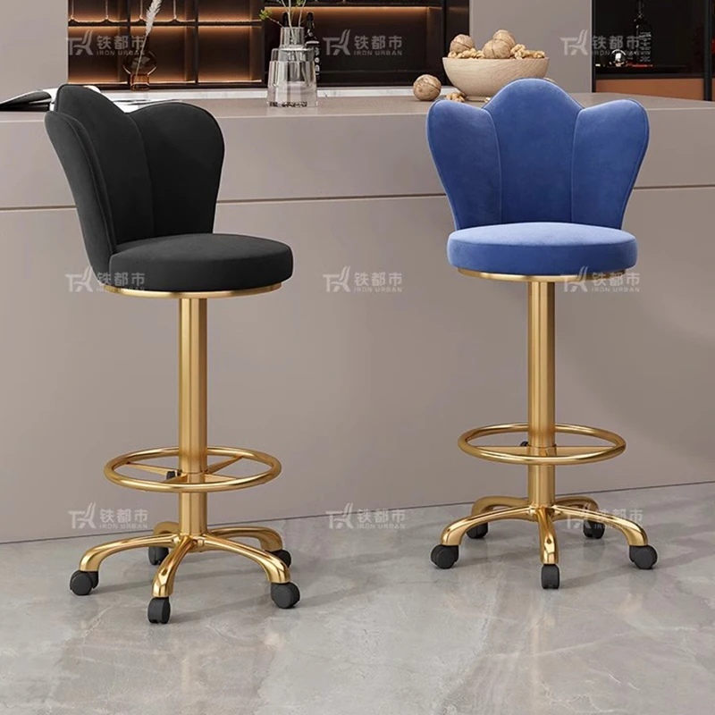 Lange moderne Barstühle, verstellbares Design, luxuriöse Barhocker mit drehbarem Akzent, Wohnzimmer, ergonomische, ästhetische Cadeira-Wohnmöbel
