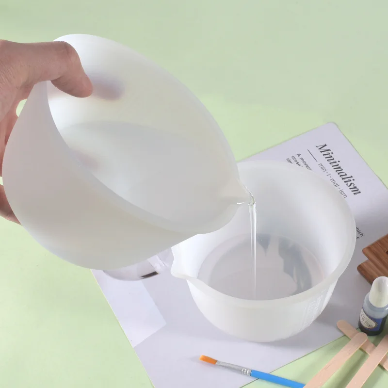 DIY คริสตัลอีพ็อกซี่เรซิ่นหัตถกรรมเครื่องมือ 600ml พร้อมซิลิโคนถ้วยวัดเครื่องประดับทําเครื่องมือ
