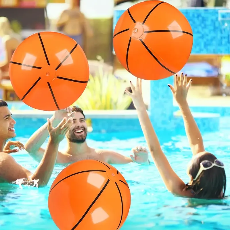 Fútbol inflable de PVC engrosado, pelota de playa inflable, baloncesto inflable. Juguetes de fiesta en piscina de agua.