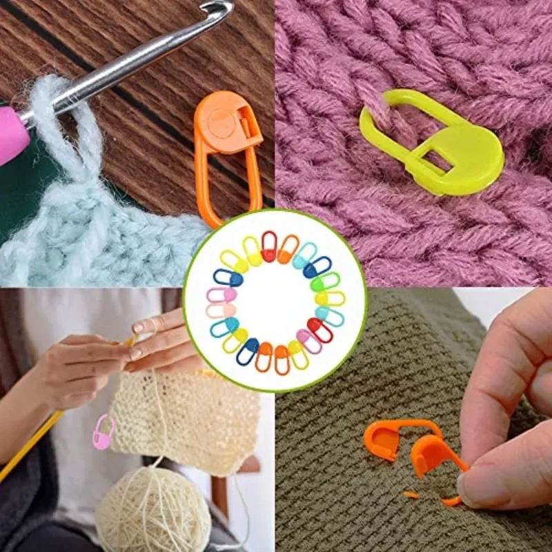 50/200 PCS พลาสติกที่มีสีสันถักเครื่องมือ MINI เรซิ่นคลิป Pins Locking Stitch Markers โครเชต์เย็บเข็มคลิปตะขอสําหรับเสื้อกันหนาว