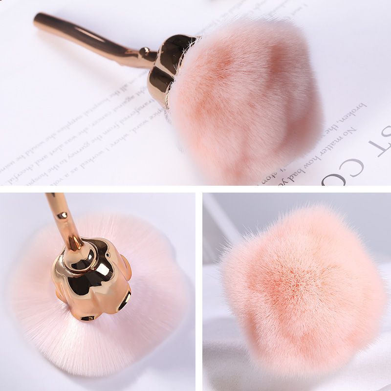 Cepillo suave en forma de rosa para manicura, cepillo para polvo para decoración de uñas, cepillo para polvo de uñas, esmalte de Gel, limpieza de polvo, herramienta, suministros para uñas