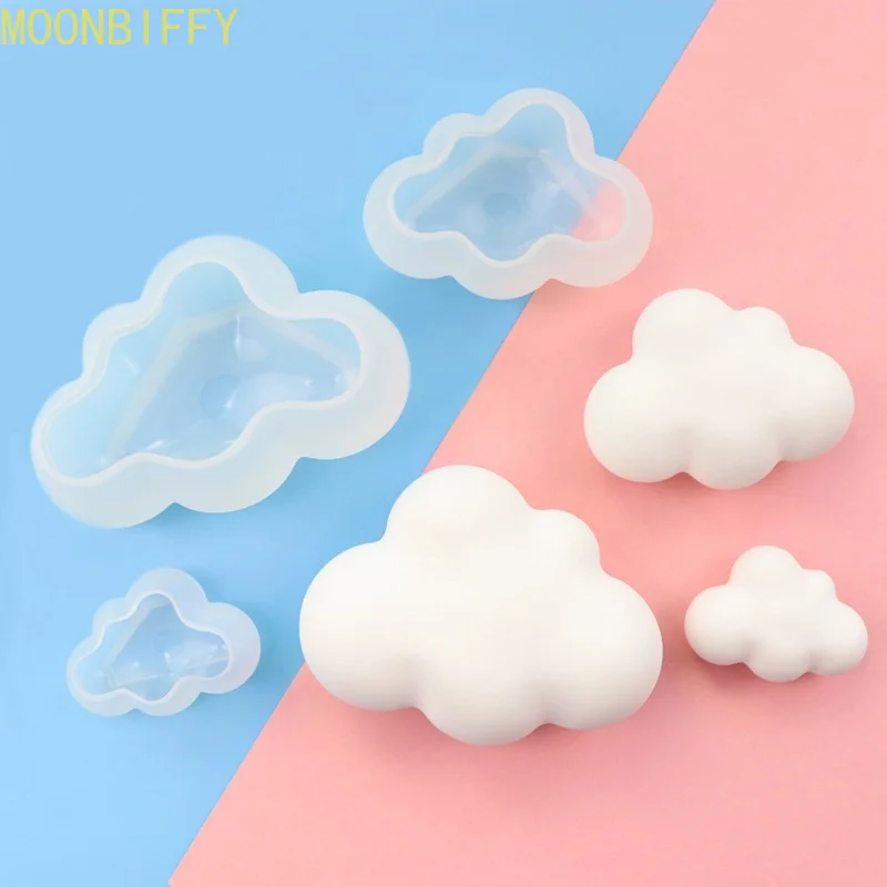 Molde de silicona 3D con forma de nube, Mousse de Chocolate, Fondant, cubitos de hielo, pudín, dulces, jabón, velas, herramienta de decoración de pasteles para hornear S/M/L