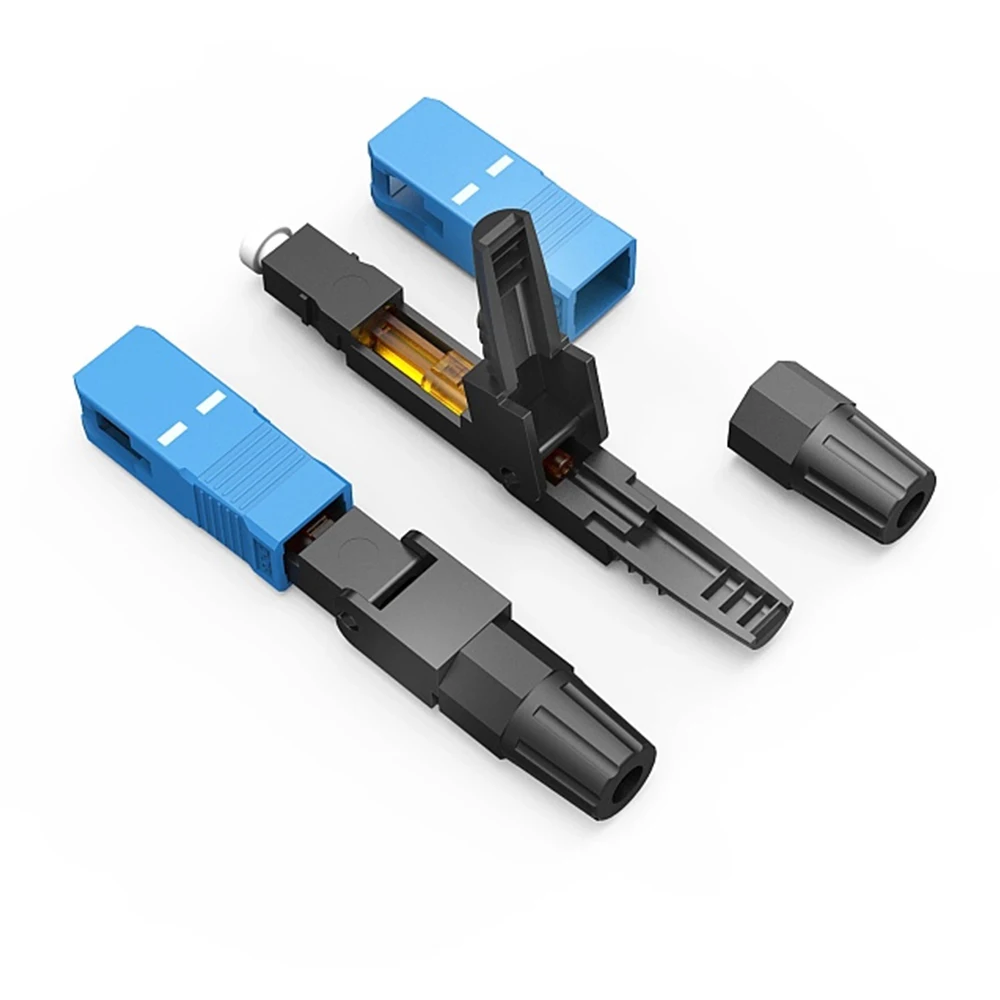 AMPCOM SC UPC/APC Glasfaser-Schnellverbinder, FTTH Single Mode Fast Field Assembly Wiederverwendbarer optischer Kaltverbindungsadapter