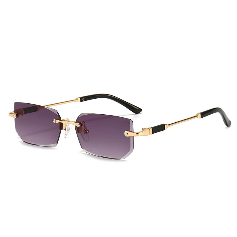 Moda sem aro retângulo óculos de sol populares mulheres homens tons pequenos quadrados óculos de sol para feminino masculino verão viajar oculos