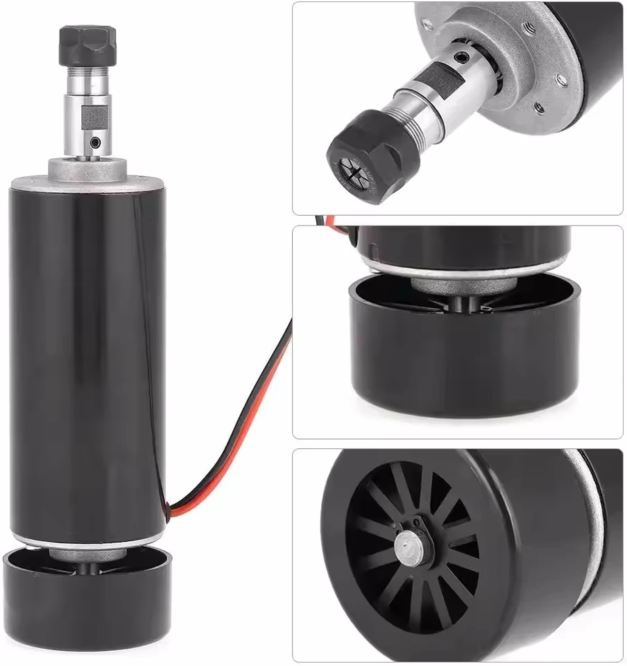 300W 500W CNC Spindle Motor Air Cooling Spindle 52MM DC12-48V Milling Motor For CNC Router Engraving Machine