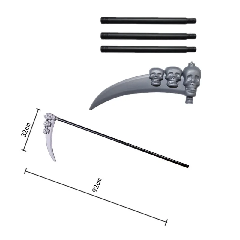 Disfraz de escalofriante Death Reaper para niños, capa con capucha y Utilería de guadaña, perfecto para Halloween