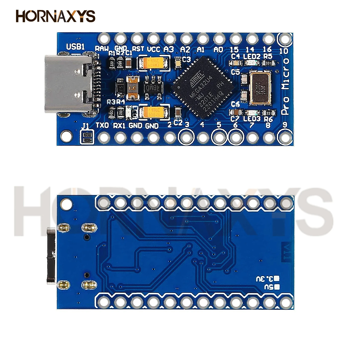 1-10pcs Pro Micro ATmega32U4 5V/16MHz Module with 2 row pin header For Leonardo TYPE-C USB in stock best quality for arduino New