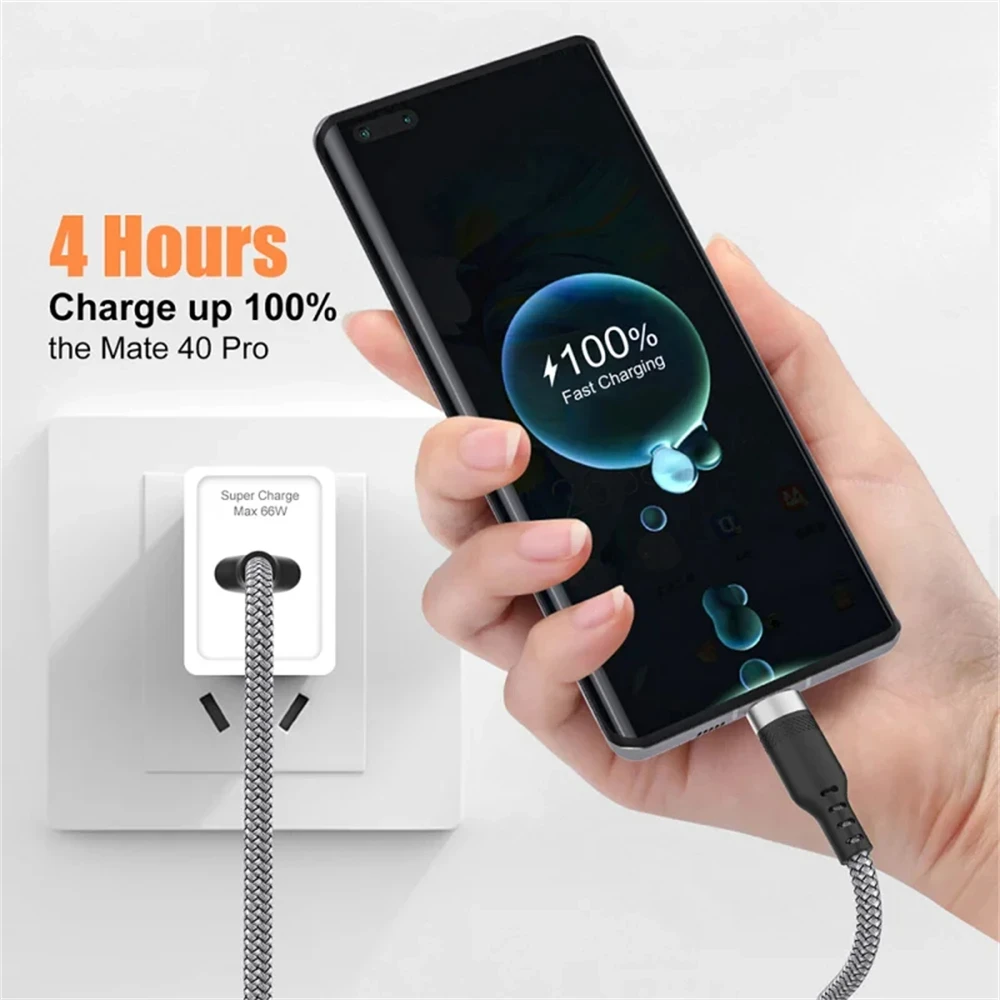 NNBILI NEW 6A Extended USB type-C Cable Braided Data Cable for Samsung Huawei Xiaomi Switch Sony PS5 type-C 1/1.5/2/3/5/8M Cable