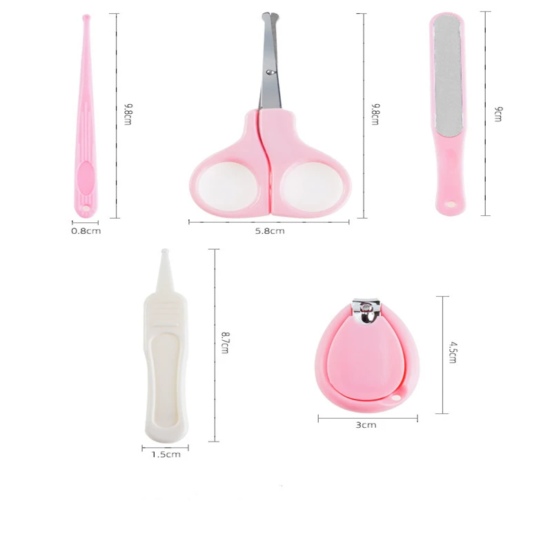 Tesoura de unhas para bebês recém-nascidos, ferramenta de cuidados com as unhas, segura, portátil, cortador de unhas, pinça com caixa, kit de manicure para crianças