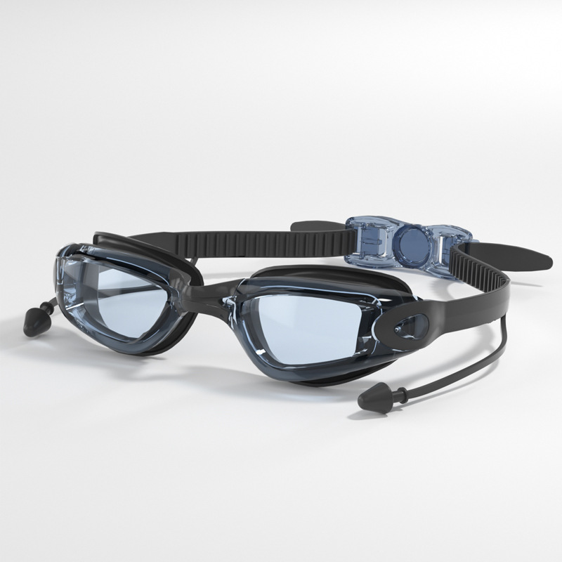 전문 다이빙 고글 전기 도금 남성과 여성 올인원 귀마개 안경 안개 방지 방수 HD 수영 고글