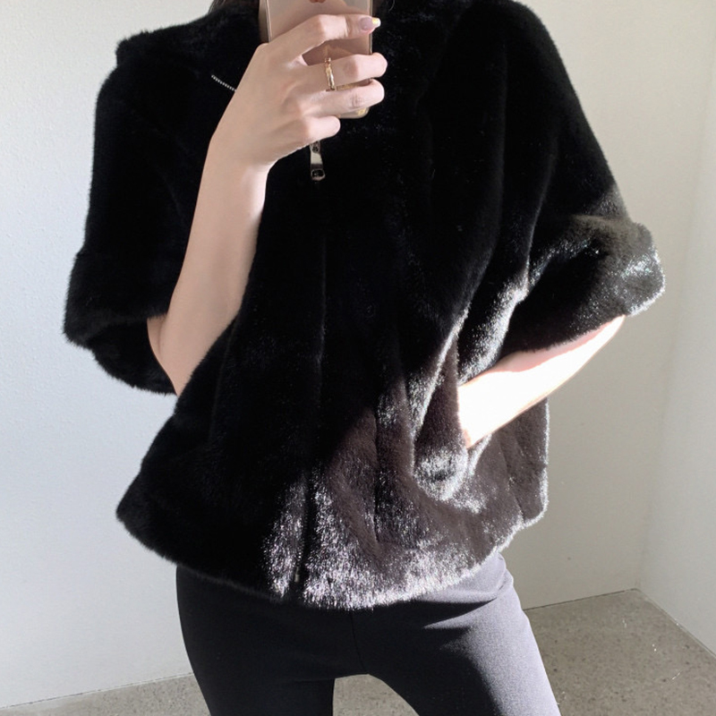 Casaco de Inverno Chic com Zíper, Solto e Versátil, Manga Curta, Capuz e Forro de Pele para Mulheres, Estilo Casual, Crime...