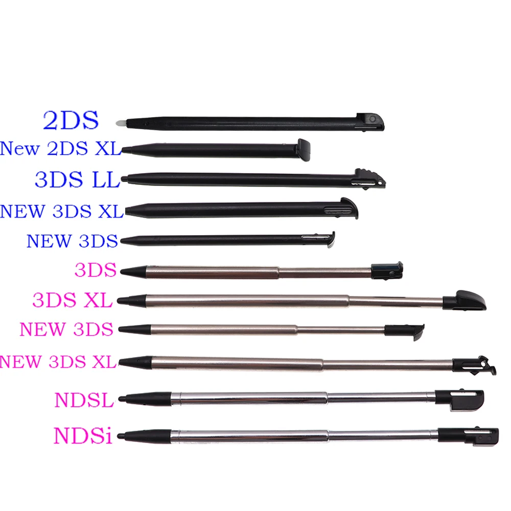 1 Uds lápiz óptico telescópico de Metal lápiz de pantalla táctil de plástico para 2DS 3DS nuevo 2DS LL XL nuevo 3DS XL para NDSL DS Lite NDSi NDS Wii