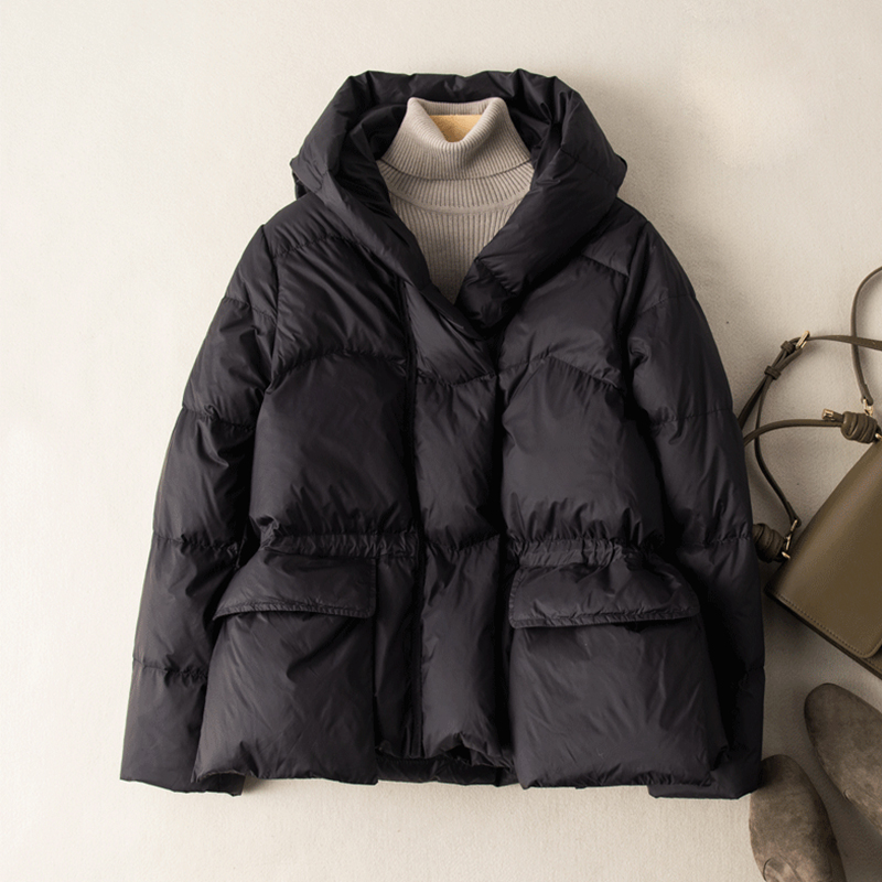 女性のための短いダックダウンジャケット,防風パーカー,単色,十分なアウター,90% 白,新しいスタイル,秋冬,2022