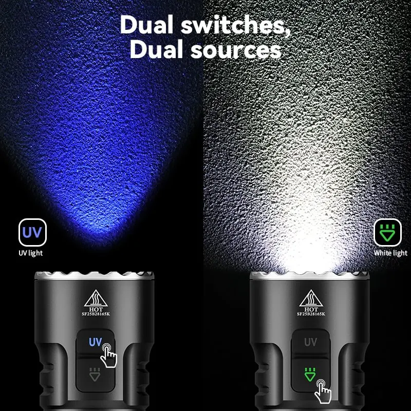 SOFIRN SR23 3300LM linterna 6500K UV 365nm EDC luz 21700 USB C recargable doble interruptor antorcha