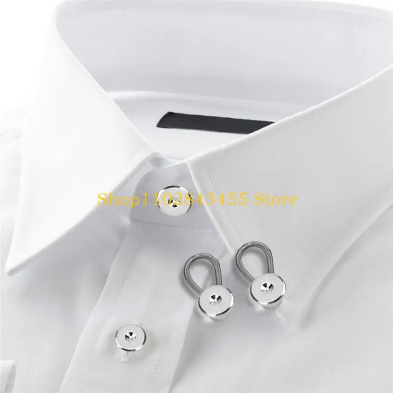 49MC 12 peças extensores colarinho camisa ajustáveis ​​com elasticidade e botão extensão