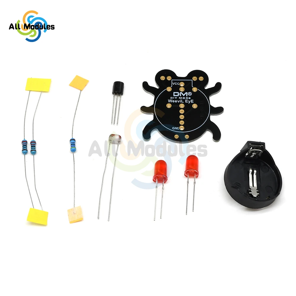 Weevil Eye-Módulo de Sensor de fotorresistencia LED, Kit de aprendizaje de soldadura para principiantes, Kit divertido para aprender a soldar