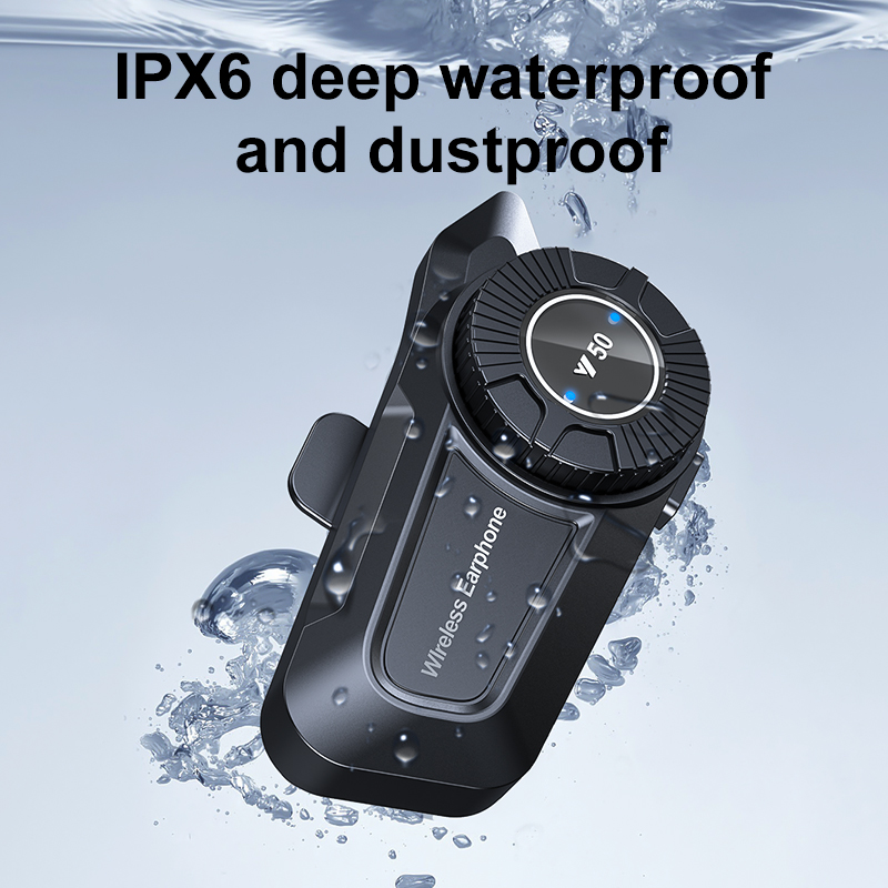 Bluetooth Motorcycle Helmet Headset V5.3 Voice Control Wireless HandsFree Call 1800mAh Waterproof Communicator Speakers Earphone