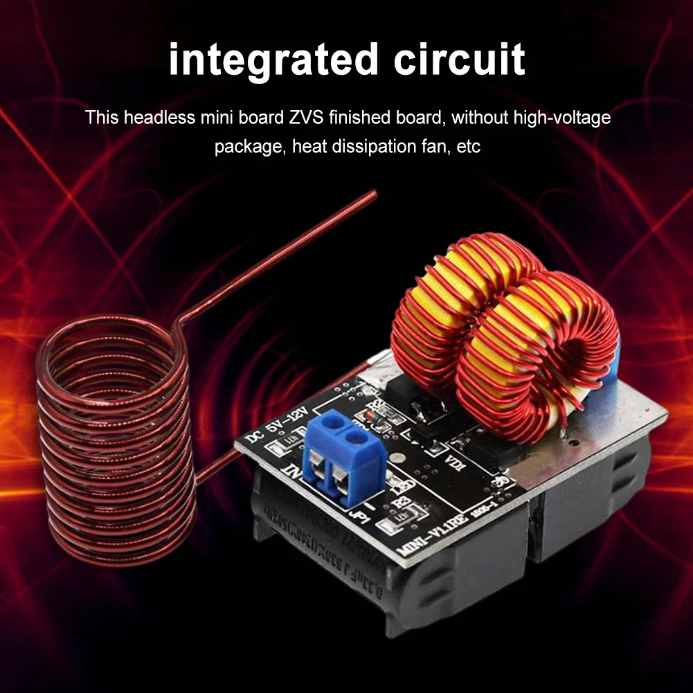 120W Mini ZVS Induction Heating Board DC 5-12.0V Input Voltage ZVS Heating Machine High Frequency Power Supply Module