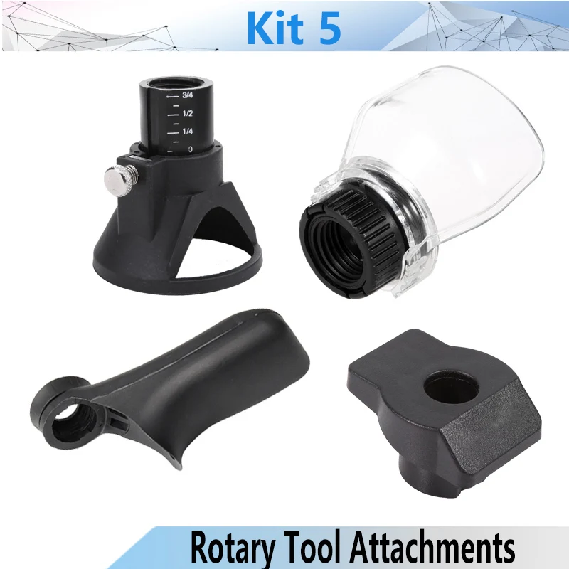NEWONE Rotary Tool DREMEL Attachments 4pcs/set Accessories Saw Sharpening Dust Blower Fan Shield Grinding Guide