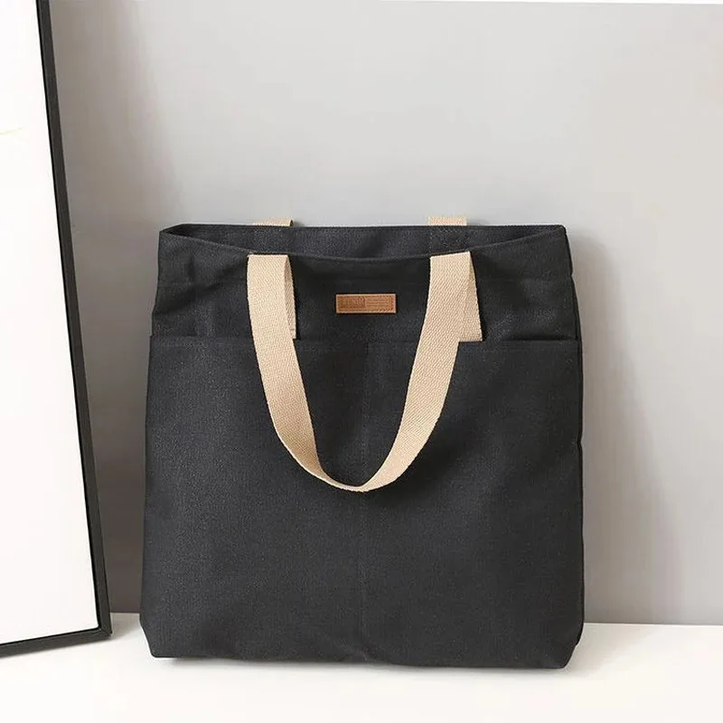 1 peça de bolsa feminina de grande capacidade lona linha de costura high-end sensação bolsa conveniente saco de deslocamento