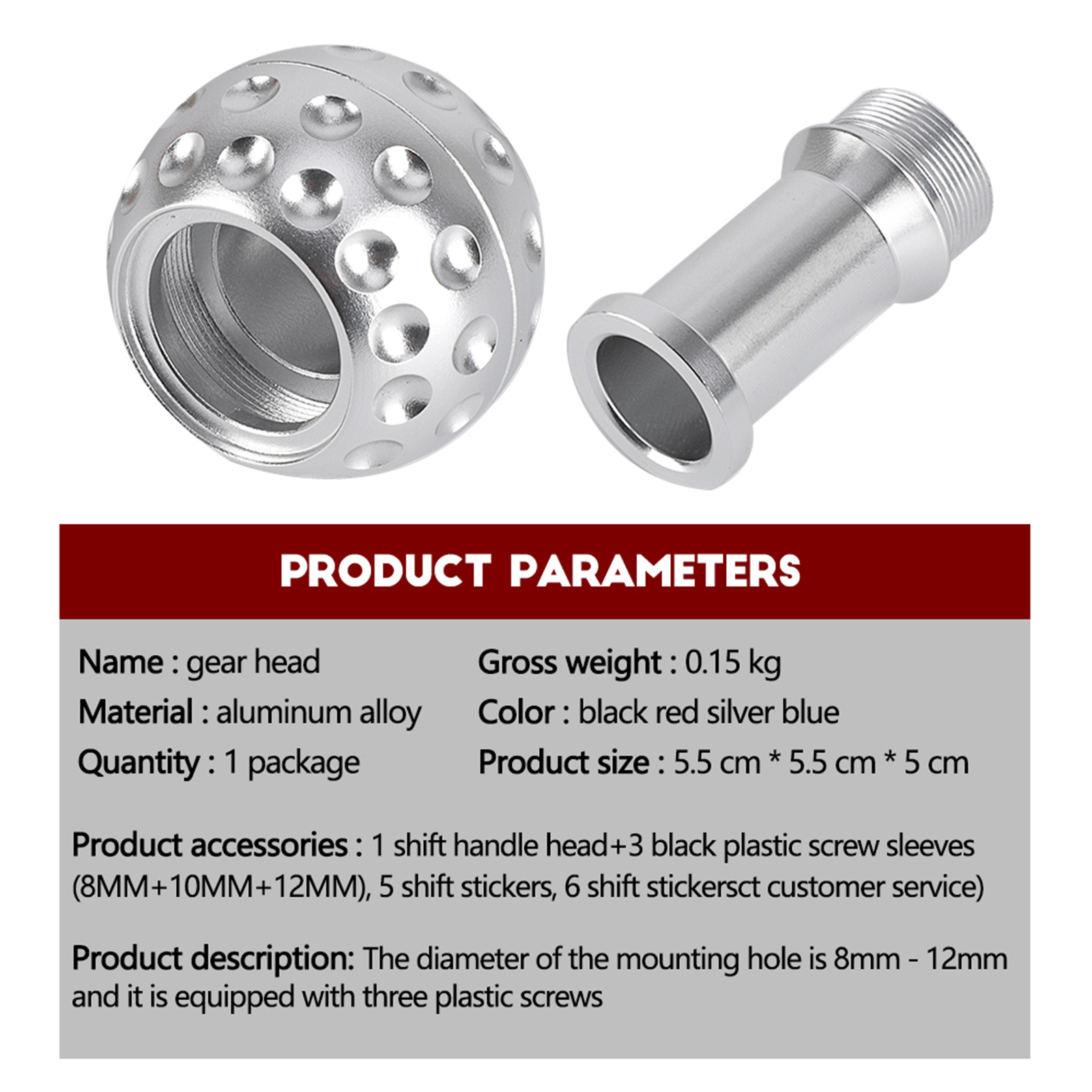 ギアシフトノブ,6スピードハンドル,m8 m10 m12,vw gti Jettaゴルフ用アダプター,5スピード