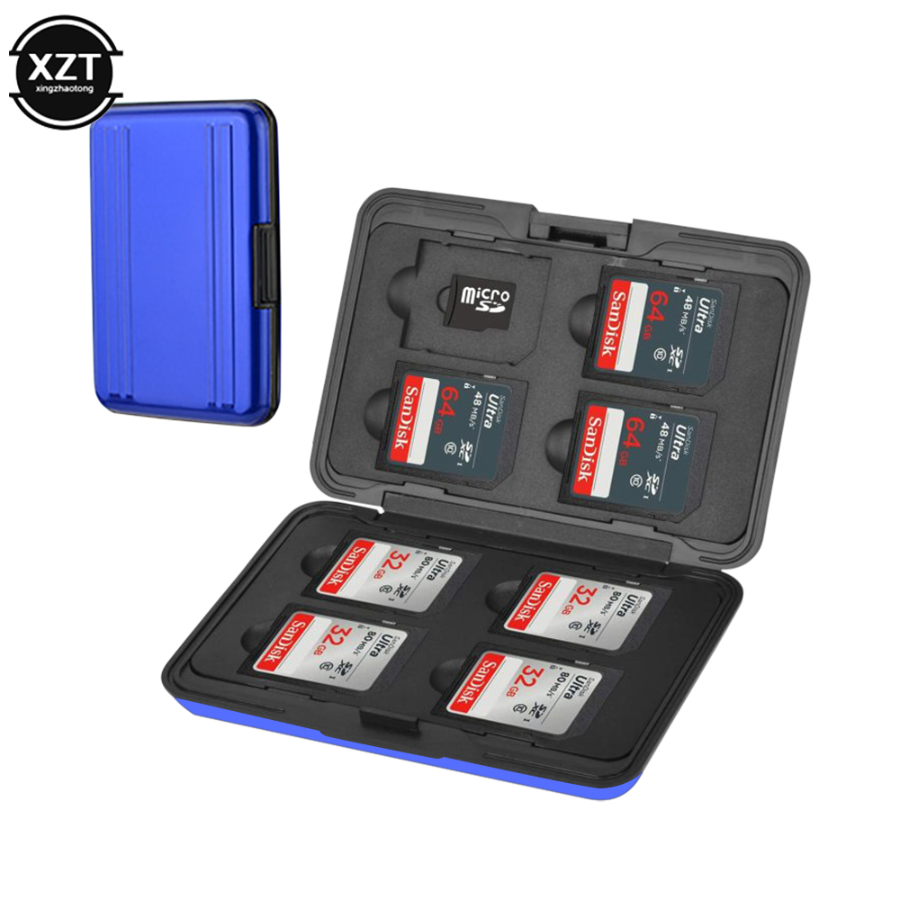 Tragbarer micro sd karten halter sdxc speicher halter speicher karten ettens chutz aluminium gehäuse 16 solts für sd/sdhc/sdxc/micro sd
