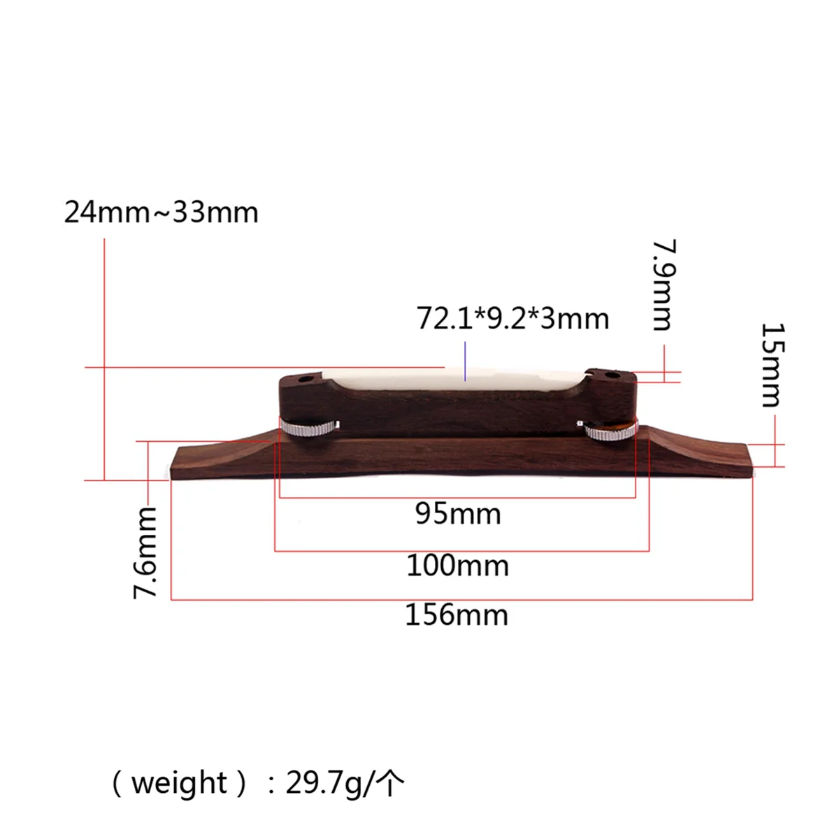 BAAU 2X Archtop гитарный бридж из палисандра с костяным седлом, детали гитарного моста