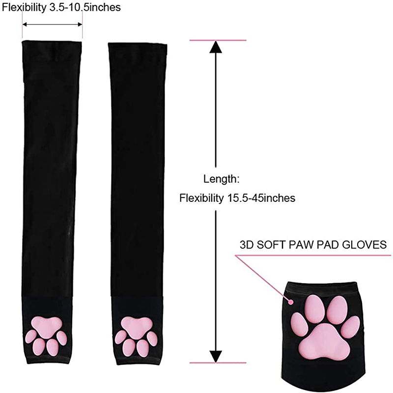 1 ペア猫の爪太陽保護スリーブ女性女の子かわいい指なし猫足 Pawpads 手袋ロリータコスプレハロウィンパーティーミトン