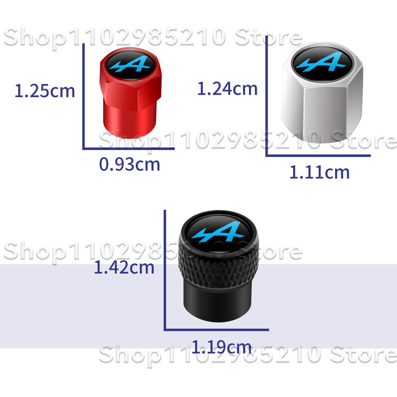 4Pcs/Set A Alpine Logo Car Wheel Tire Valve Stem Caps Dust Rim Covers Decor For Clio Scenic Logan Megane Captur Kadjar Duster