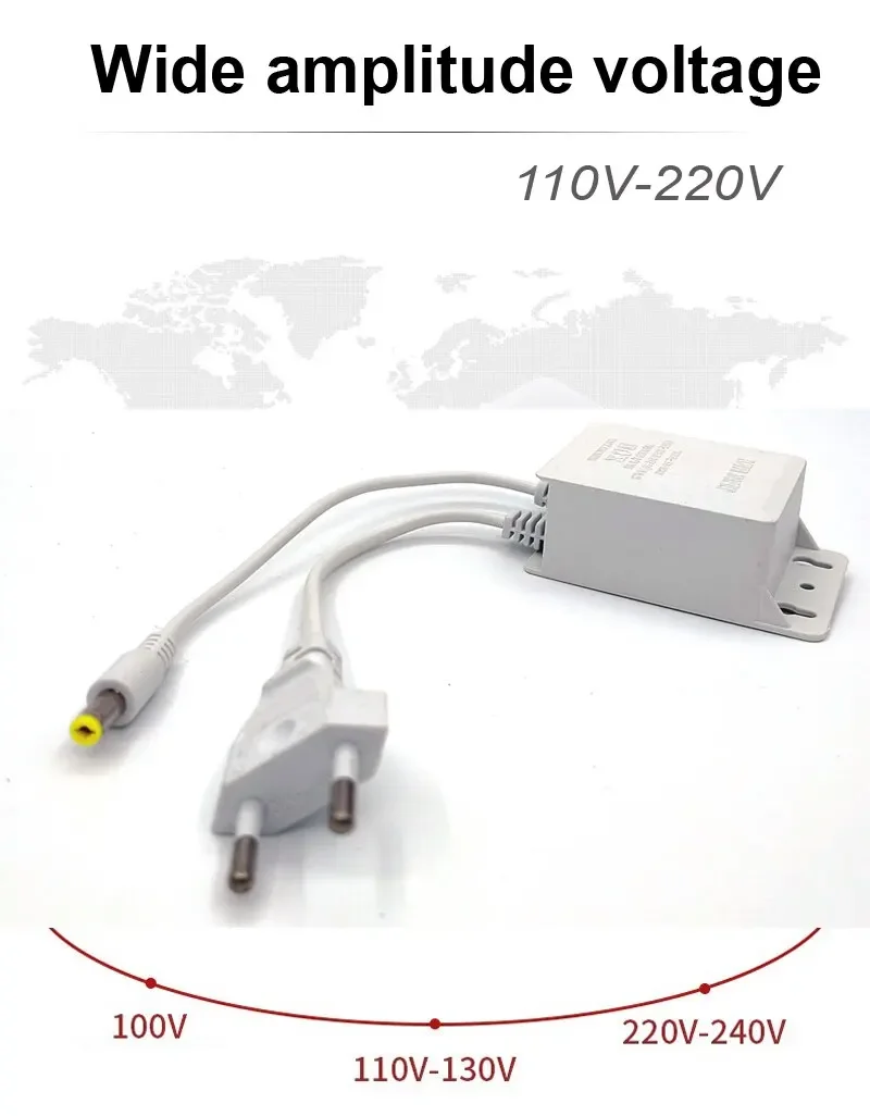 DC12V 2A Waterproof EU Power Adapter For CCTV Security Surveillance Cameras AHD Camera NVR DVR Input AC100V-240V 5.5mm*2.1mm