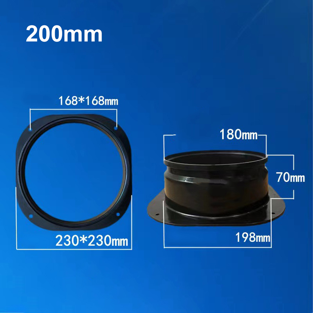 Flange Connector Vent Pipe Adapter  Square To Round Flange Interface For Ventilation Duct Connection Exhaust Pipe Joint