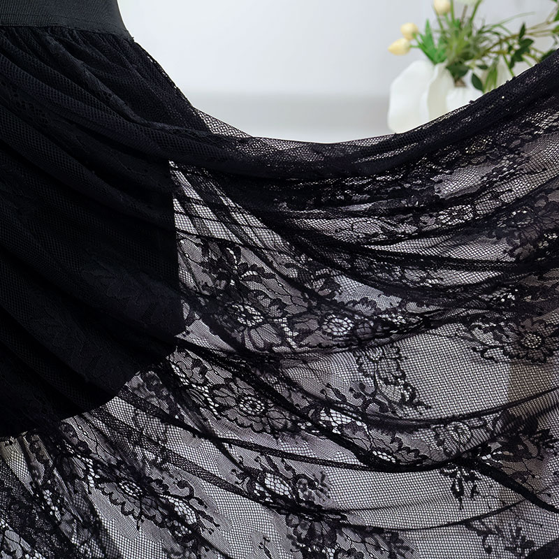 Elegancka wieczorowa seksowna sukienka Koronkowe sukienki dla kobiet 2024 Przezroczysta sukienka Maxi Bodycon Gothic Lolita Fashion Czarna spódnica