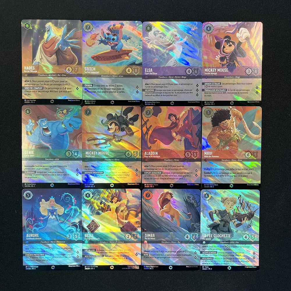 Tarjetas Lorcana Foil Chapter 1, 2 y 3 tarjetas de juego TCG Proxy encantadas Rise of the Floodborn Alemania tarjeta de juego francesa inglesa