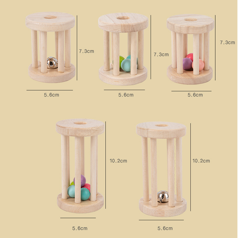 เด็กไม้ Rolling CAGE Bell สีสัน Rattles โทรศัพท์มือถือพัฒนาการเสียงทารกและเด็กวัยหัดเดินของเล่นดนตรีเด็กผู้หญิงเพลงของเล่น