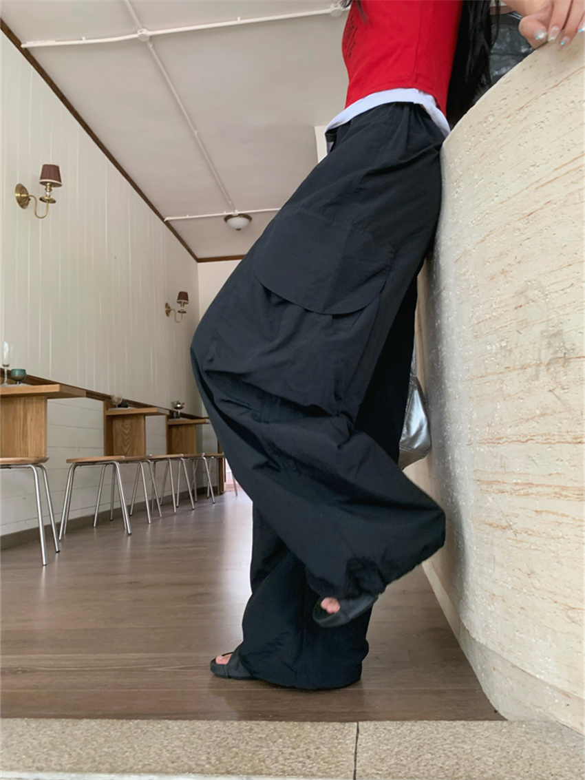 Alien Kitty celana kasual wanita, longgar saku kaki lebar Semua cocok mode 2024 olahraga Mujer ramping baru pakaian jalanan musim panas