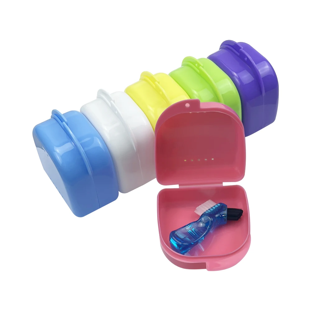 5Pcs New Plastic Tray Box Dental Orthodontic Retainer Box Case Plastic Teeth Container Denture Box False Teeth Protective Case