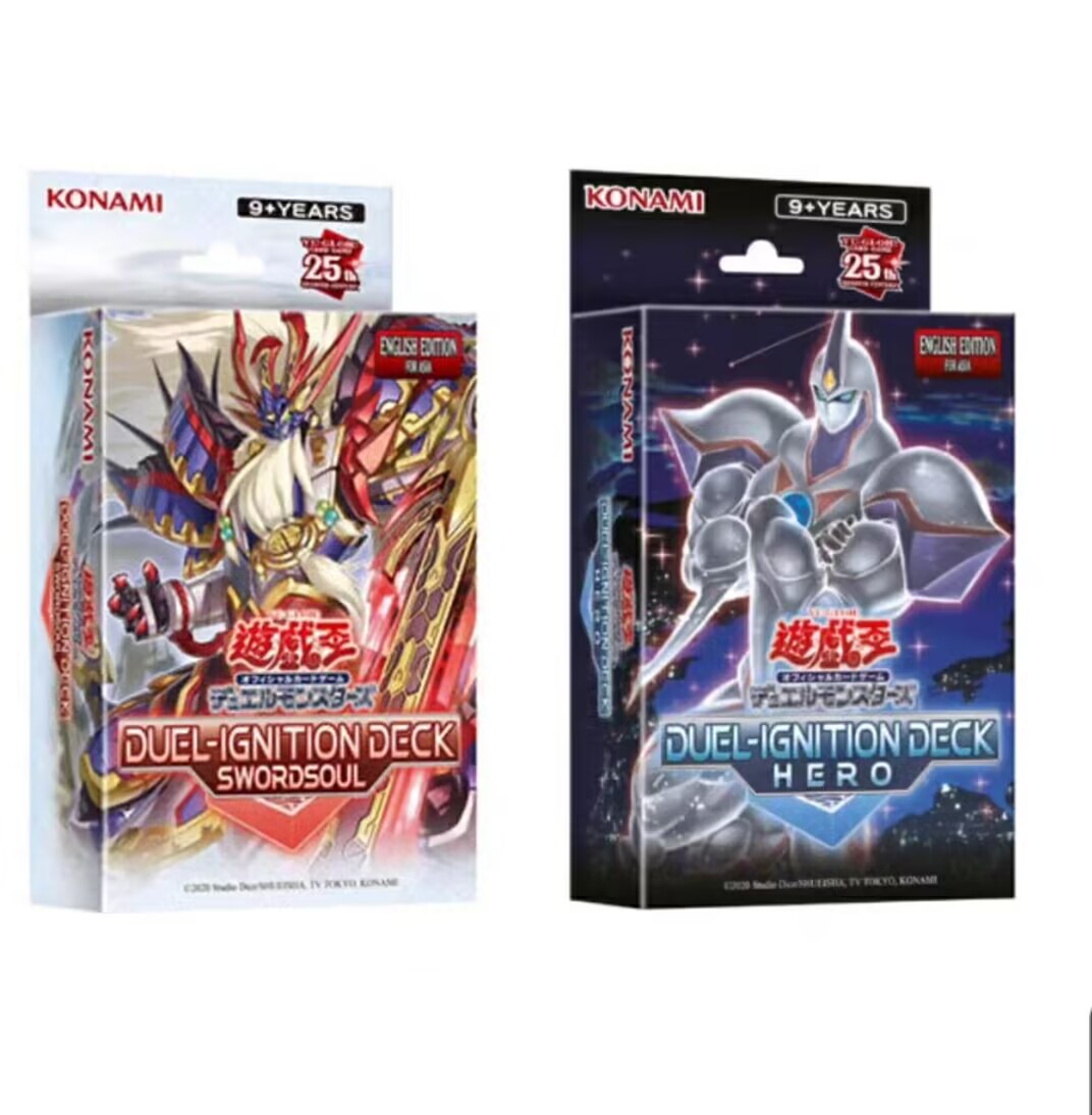 2024 2 uds Yugioh KONAMI Duel Monsters Duel cubierta de encendido Swordsoul Hero DI01 DI02 colección asiática en inglés caja de refuerzo sellada