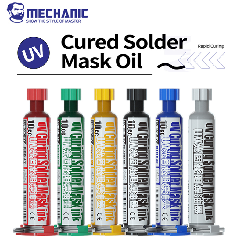 MECHANIC UV Solder Mask Ink Black/Blue/Green/Red/Yellow/White Welding Oil BGA PCB Circuit Board Paint Prevent Corrosive Arcing