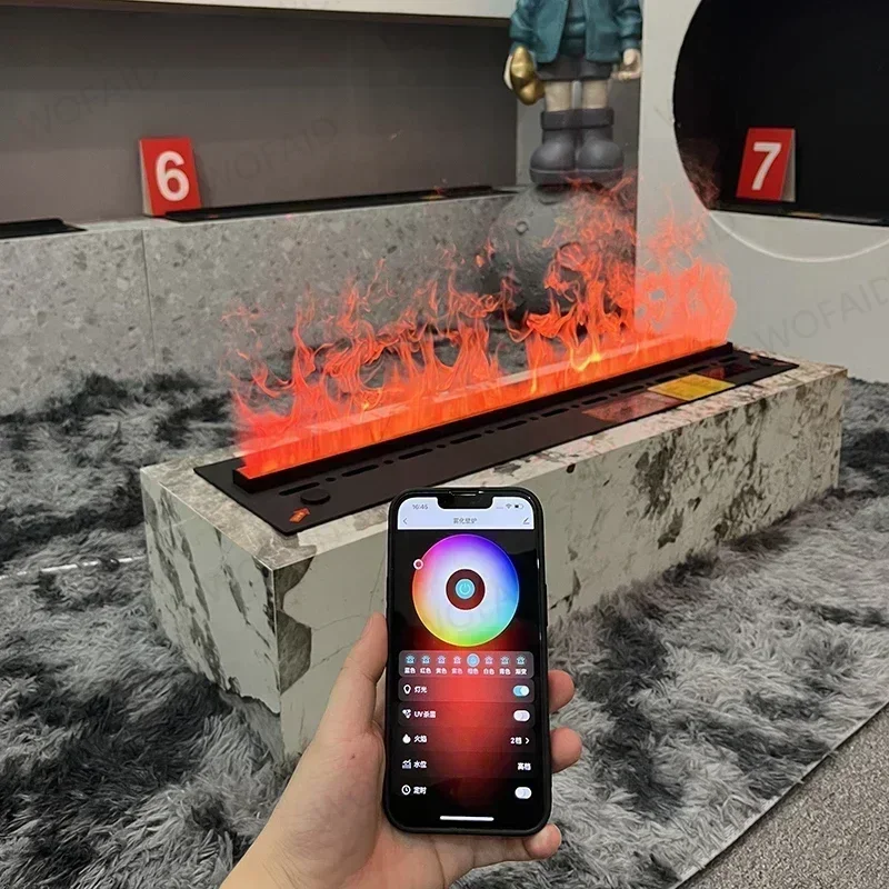 Chimenea atomizadora 3D para sala de estar, chimenea electrónica de llama falsa multicolor, chimenea de vapor de agua con Control remoto para el hogar