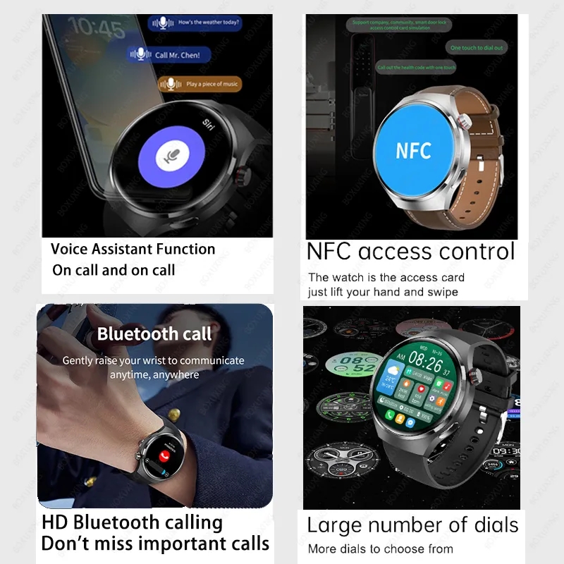 Nuevo reloj inteligente NFC para hombre, pantalla AMOLED HD, monitor de ritmo cardíaco y salud, GPS, deportes, Bluetooth, llamada IP68, reloj inteligente resistente al agua para mujer