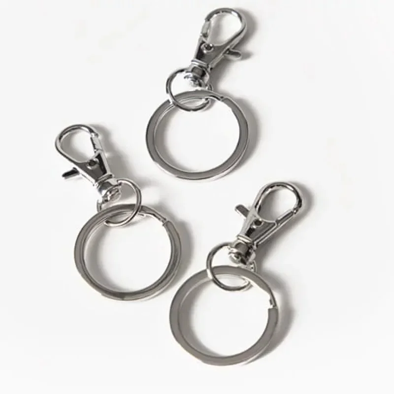 CousinDIY Silver Split Ring Key Chain with Clip, 3 Pc. Pack