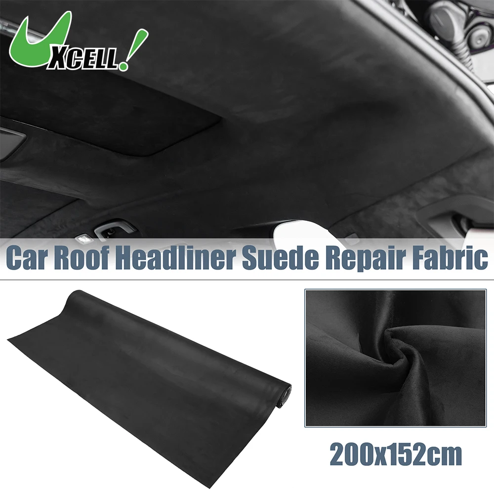 UXCELL-tela de ante con respaldo de espuma para revestimiento Interior de coche y camión, protege el envejecimiento, roto, descolorido, reemplazo DIY, 200x152cm