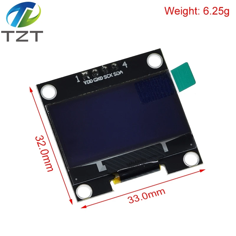 1.3 polegada oled iic serial branco módulo de exibição oled 128x64 i2c ssd1306 12864 placa tela lcd vdd gnd sck sda para arduino preto