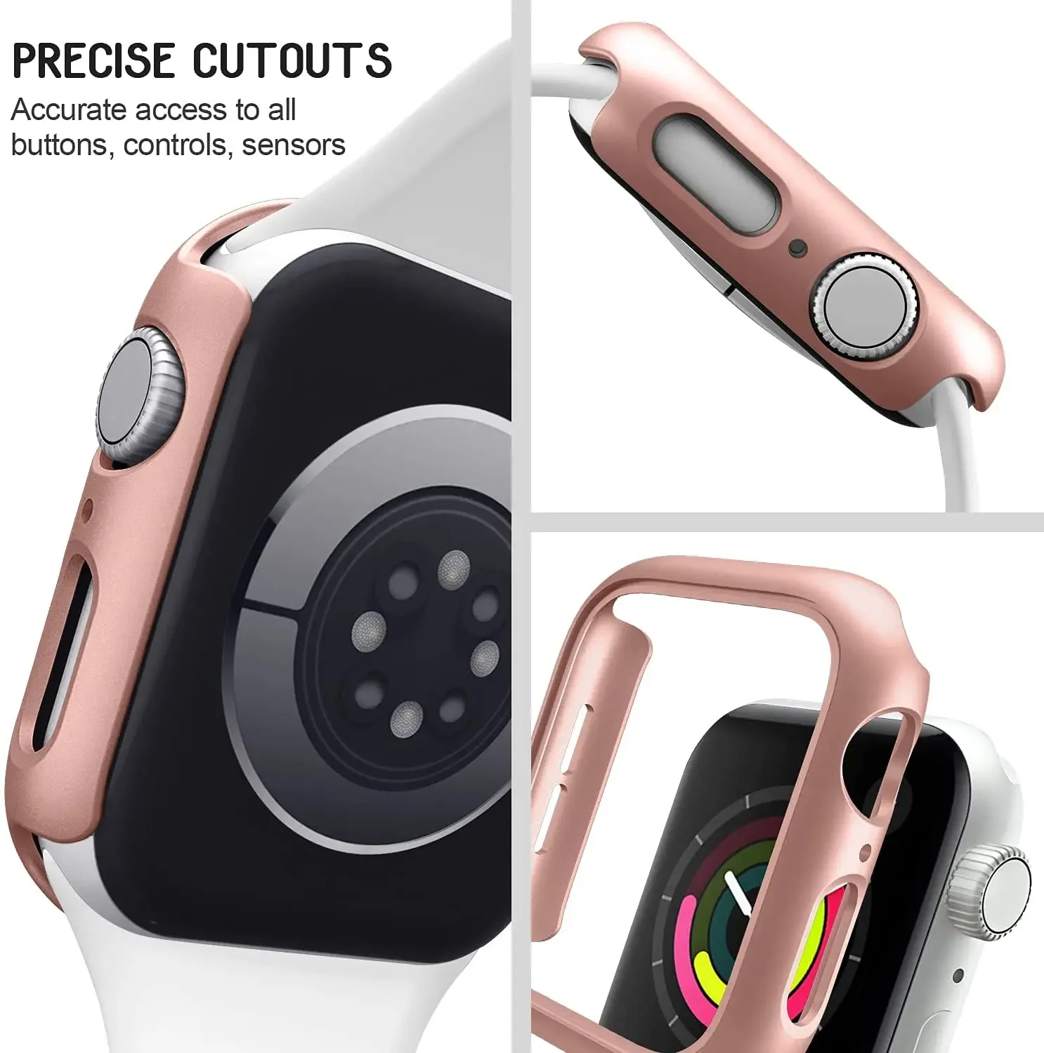 Funda para Apple Watch Case 45mm 41mm 44mm 40mm 42mm 38mm 46 49 mm Accesorios Protector de PC parachoques iWatch Series 8 7 SE 6 5 4 3 9