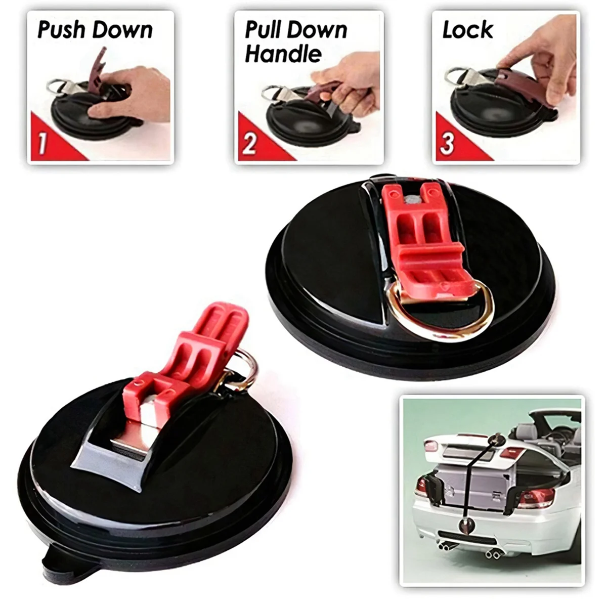 A72P Outdoor Camping Awning Suction Cup Multifunctional Car Suction Cup with Strong S Hook Fixed Rear Curtain Suction Cup A