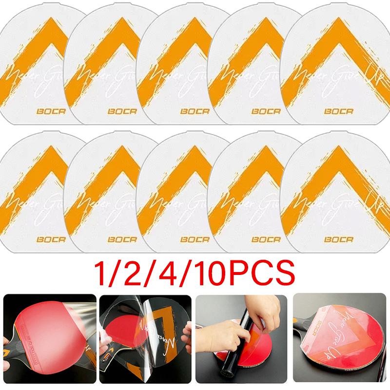 1/2/4/10 шт., защитная пленка для ракетки для пинг-понга, липкая прозрачная резиновая защита для летучей мыши для пинг-понга, пылезащитная защитная пленка, чехол