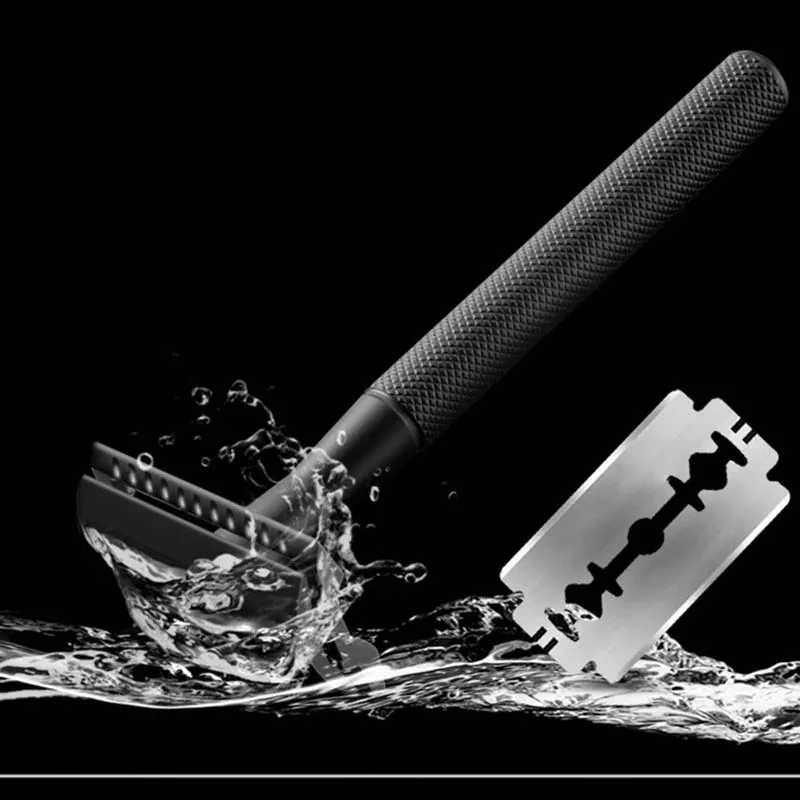 สแตนเลสสตีลมีดโกนถ่วงน้ําหนัก Handle Double Edge Blade เติมใบมีดเดี่ยวมีดโกนสําหรับผู้ชายโกนหนวดมีดโกนเครื่องโกนหนวดชาย